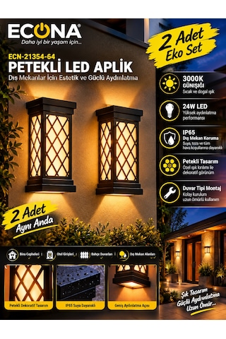2 Adet Eco Set--modern Dekoratif Petekli Duvar Aplik 3000k Günüşığı 24w Dış Ve İç Mekan Aydınlatmaaydınlatma Armatürü Glop Led Avize Aplik Balkon Bahçe Banyo Duvar Koridor Lambası Led Günışığı
