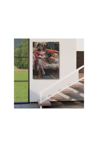 Anne Ve Kızı Ortaçağ Yüksek Kaliteli Kanvas Canvas Tablo Tabloları