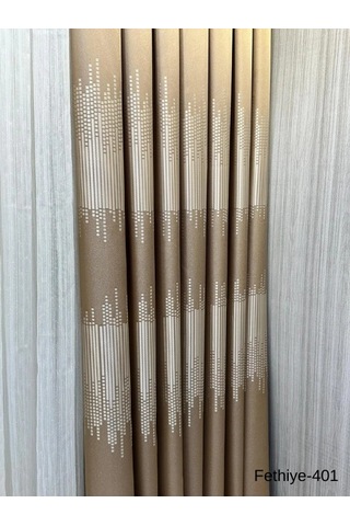 Nivemeshome Fethiye 614178 Altın V-401 1/3 Sık Pileli Fon Perde Apm Altın