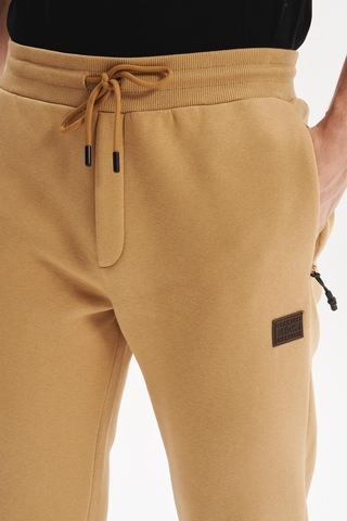 Ar-ma Erkek Regular Fit Gizli Fermuarlı Cepli Dar Paça Lastikli Eşofman Altı Pamuk Polyester, 3 İplik Şardonlu K30174681702 Kahverengi-k5 Kahverengi
