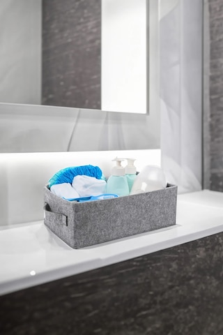 Dolap İçi Çamaşır Oyuncak Düzenleyici Keçe Saklama Kutusu Sepet O Gri