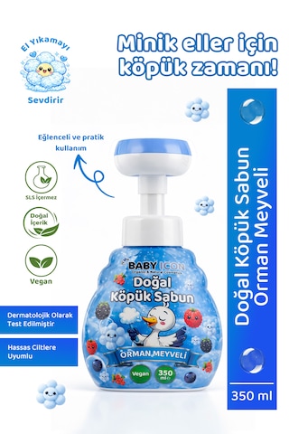Doğal Çocuk Köpük El Sabunu 350 Ml Orman Meyveli Kokulu Vegan Parabensiz Çiçek Şekilli Mavi Köpük Doğal Çocuk Köpük El Sabunu 350 Ml Orman Meyveli Kokulu Vegan Parabensiz Çiçek Şekilli Mavi Köpük