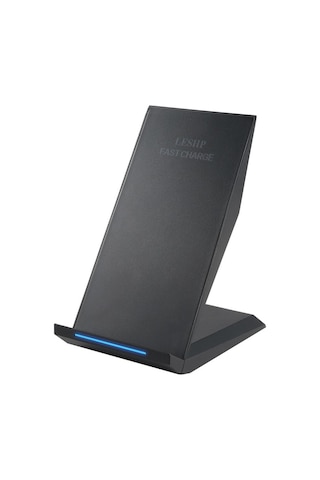 Leshp Led Gösterge Işığı İki Coiils Akıllı Telefon Hızlı Kablosuz Şarj Pedi -siyah