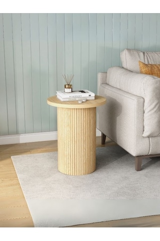 Leonora Bohem Ahşap Yan Sehpa Naturel