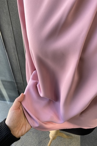 Pera Moda Gold Broş Detaylı Şık Bluz Gömlek Gül Kurusu