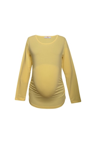 Luvmabelly 2301-2309 Pamuklu Uzun Kollu Hamile T-shirt-sarı