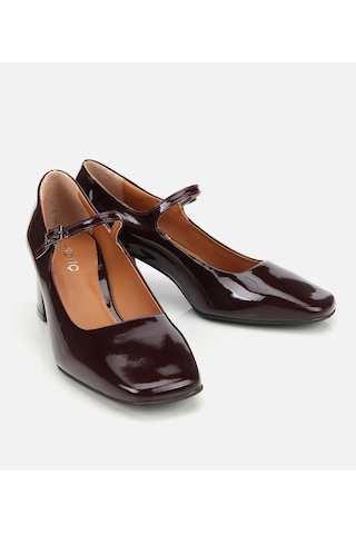 Hotiç Kadın Rugan Deri Bordo Mary Jane Kalın Topuklu Ayakkabı 01ayh312600a780 Bordo