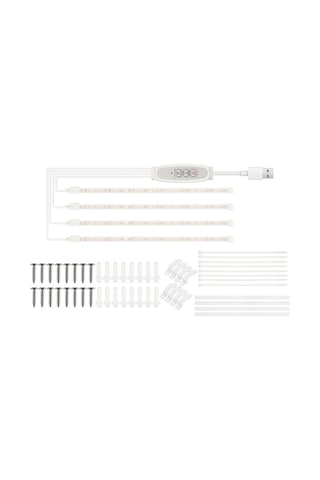 Yaleker 4'lü 30cm Usb Bitki Büyüme Lambası - Pembe-mor Işık, 4 Seviye Parlaklık, 24 Saat Zamanlayıcı, Fotosentezi Artırıcı Mor - Pembe