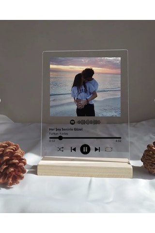 Spotify Barkodlu Plak Kişiye Özel Sevgiliye Hediye Arkadaşa Hediye Doğum Günü Yıl Dönümü Renk-Ürün-Şeffaf-Pleksi