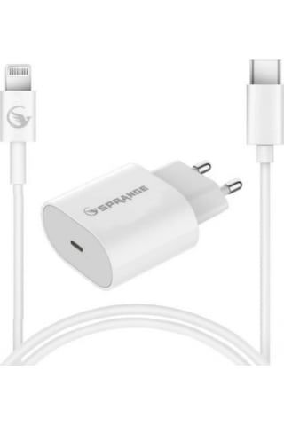Sprange P-l18 25w Lightning Usb-c Pd Hızlı Şarj Başlık Ve Data Kablosu