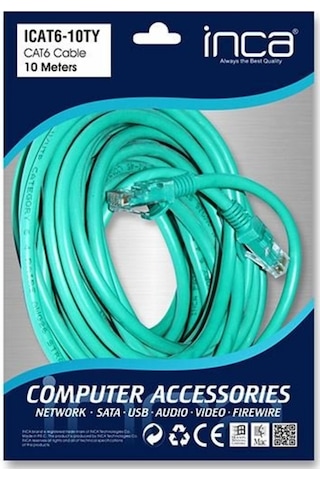 Inca Cat6 26 Awg 10 Metre Yeşil Poşet