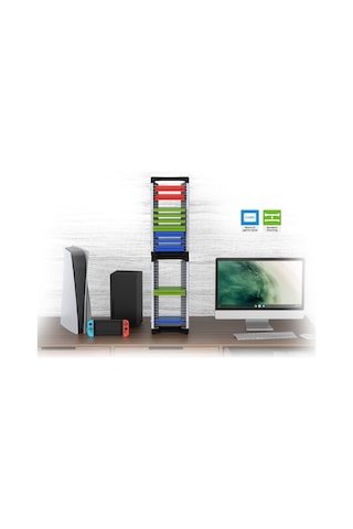 Hepu Ty-2847 Oyun Aksesuarları Saklama Standı 36 Disk Kapasiteli + Gamepad & Kulaklık Askılı