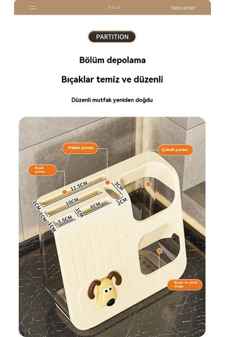 Spring Mutfak Tezgahı Kaşık Sofra Boşalma Rafı Beyaz