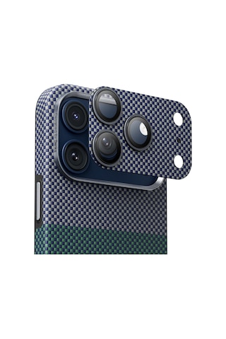 Apple Uyumlu   iPhone 17 Pro Max Benks Armorwarrior Aurora Serisi Kevlar Kamera Lens Koruyucu Mavi
