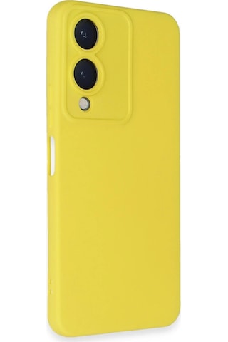 Newface - 303 - Vivo Y17s Kılıf Nano İçi Kadife Silikon - Csmo-tex - - Sarı