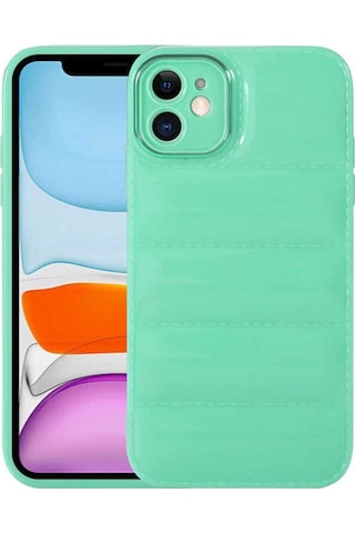 Apple Uyumlu iPhone 11 Kılıf Kamera Korumalı Parlak Airbag'li Zore Galya Kapak Su Yeşil