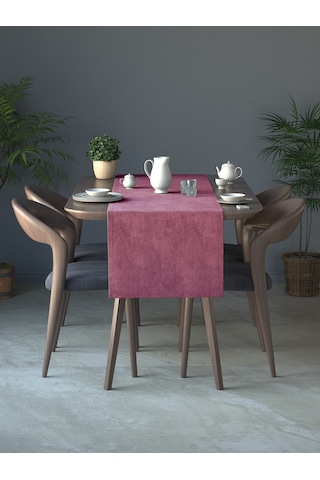 Kadife Dokulu Gül Kurusu Rengi Daily Series Runner 40 X 140 Gül Kurusu