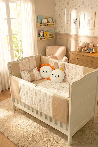 Park Yatak Bebek Uyku Seti Nevresim Takımı Bunny Kahverengi 70x110 - 70x120