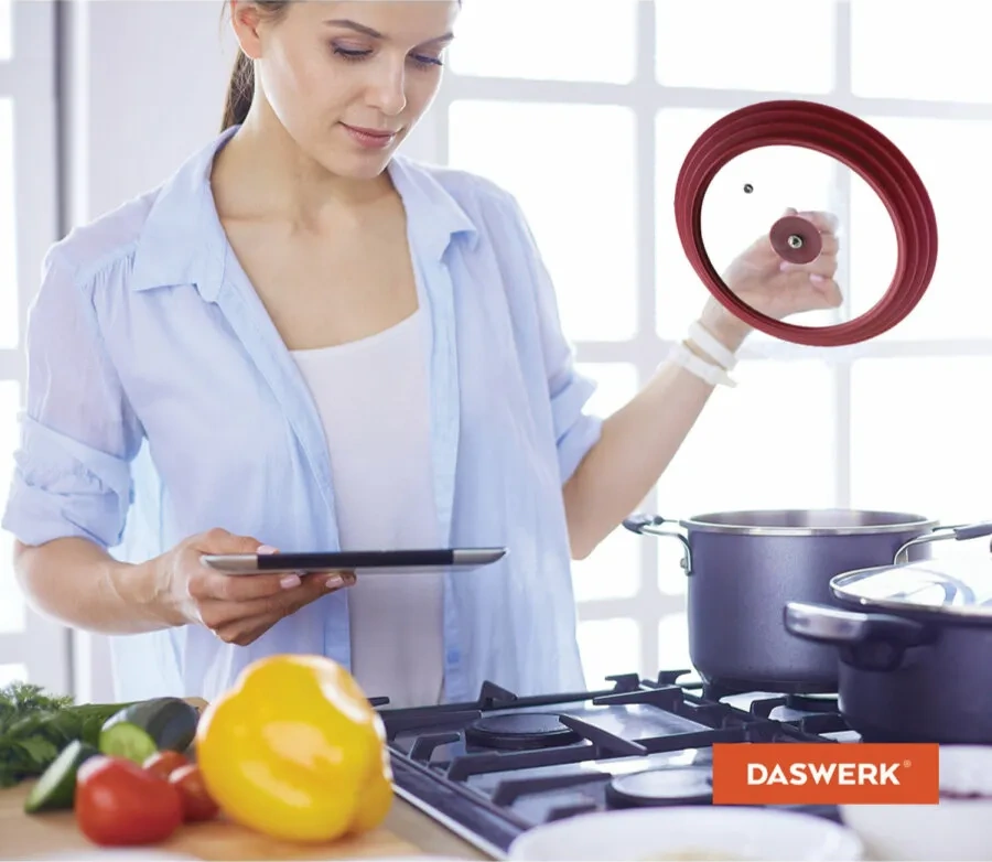 Daswerk Teflon Kaplı Tava İçin Evrensel Silikon Kapak 22-24-26 Cm 41670274 Diğer