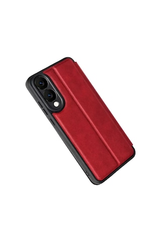 Galaxy Uyumlu S25 Edge Flip Cover - Kırmızı standart