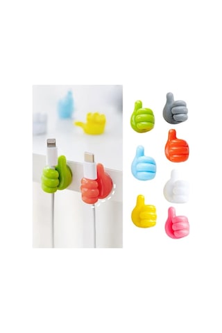 Kenpazar El Şeklinde Kauçuk Çok Amaçlı Kablo Tutacak 10 Adet Siyah