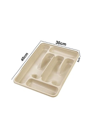 Moonstar Çekmece İçi Kaşıklık 6gözlü Çatal Bıçak Organızer 40x30cm-kş-170 Krem Çok Renkli