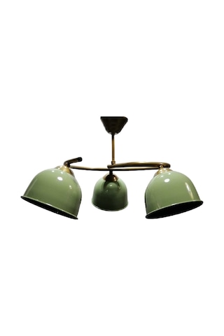 Mylights Üçlü Haki Yeşil Metal Avize Vintage Avize