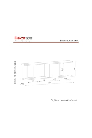 Dekorister Snow Duvar Rafı Beyaz