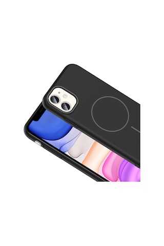 Ariatech Apple Uyumlu iPhone 11 Kılıf Magsafe Şarj Özellikli Ruby Silikon Kapak - Lacivert Lacivert