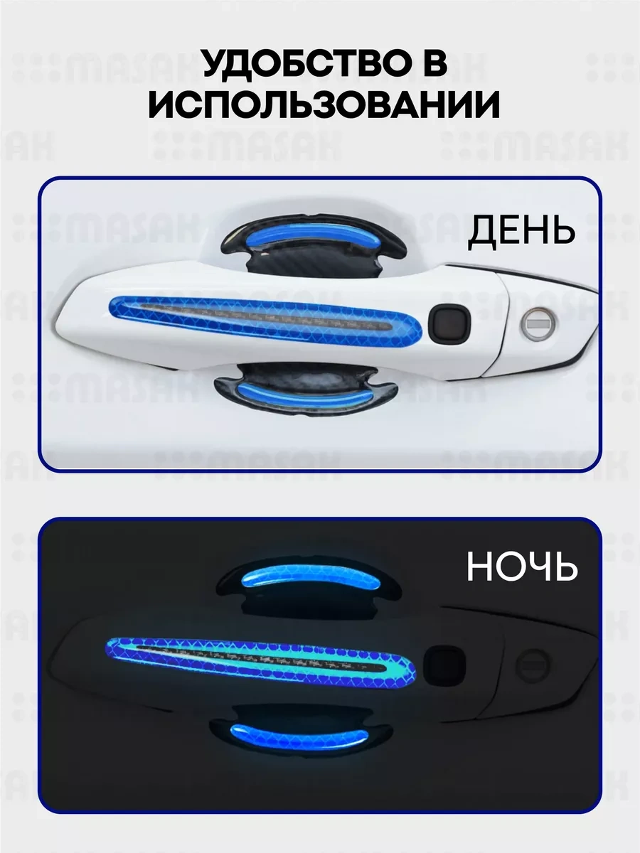 Masak Araba Kapı Koluna Monte Edilen Yansıtıcı Reflektör Çıkartmaları 190941448