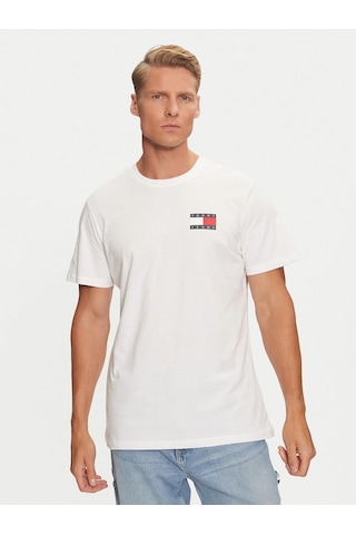 Tommy Hilfiger Tommy Hılfıger Erkek T-shırt Dm0dm20740-ybr Beyaz
