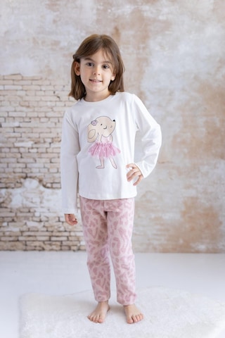 Mininio Kız Bebek Tavşan Desenli T-shirt Ve Tayt Ikili Takım - Pembe Pembe