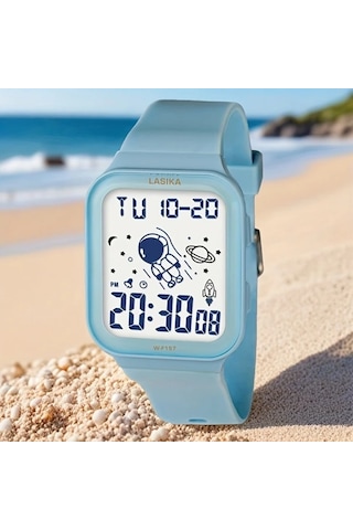 Primepickings Beyaz Kızlar Digital Saati Astronaut Tasarım Ipx7 Su Geçirmez Alarm Okul Plaj Koşu Diğer
