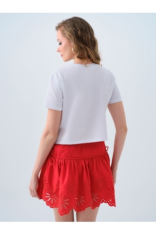 LOFT Long Crop Kadın Tshirt K.kol Lf2039225 Q1.v1 Beyaz