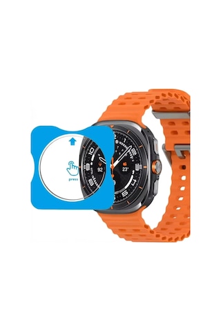 Samsung Galaxy Watch 7 Ultra Uyumlu Kolay Kurulum Aparatlı Temperli Cam Ekran Koruyucu