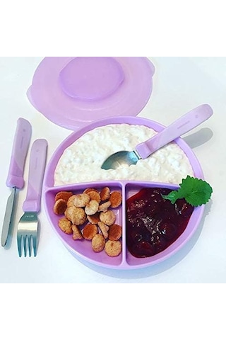Paslanmaz Çelik 3&apos Lü Bebek Çocuk Çatal Kaşık Seti Mavi 12+ Ay 6999