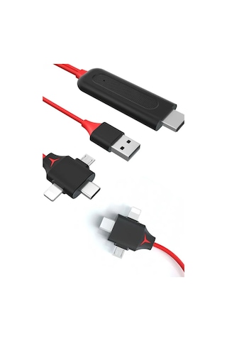 3in1 Micro Usb Type-c To Hdmı Görüntü Aktarıcı Kablo 1.5m Telefonu Televizyona Monitöre Aktarma