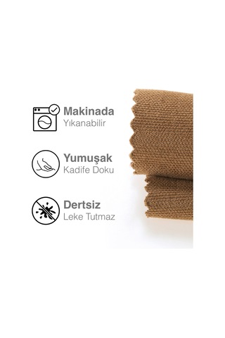 Kadife Dokulu Antik Renk Daily Series Runner 40 X 140 Antik