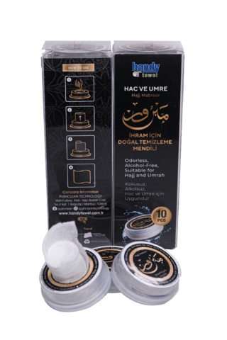 Handytowel İhram İçin Doğal Temizleme Mendili, Hac - Umre Alko...