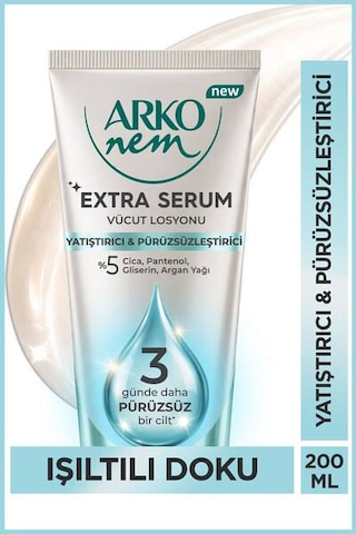 Arko Nem Extra Serum Yatıştırıcı & Pürüzsüzleştirici Vücut Losyonu 200 Ml