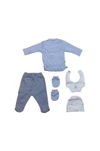 Alfa Expres Bibaby Biorganic Love Floral 5'li Hastane Çıkış Seti 62360 Ekru Lila Ekru Lila