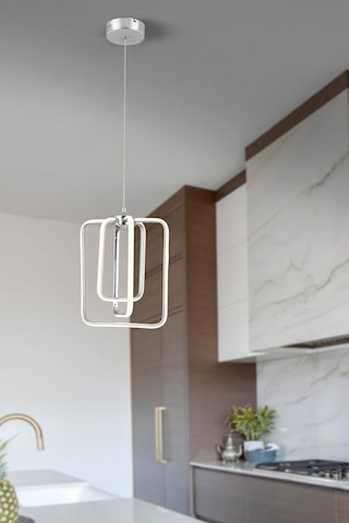 Kare 3lü Krom Kumandalı Ve Dimerli Beyaz, Sarı, Gün Işığı Ledli Plafonyer Avize Sb-ld-608 Krom