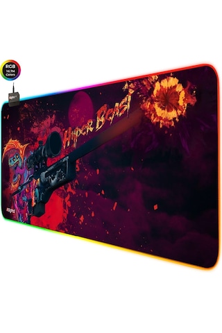 Digipod Rgb Gaming Oyuncu Mousepad 90x40 Xxl Kaymaz Taban Mouse Pad Hyperbeast 4mm Kalınlık 001