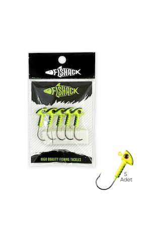 Kurşunlu Jighead Zoka - 6g - Fishack - Yeşil Siyah Xha06 - 5 Adet