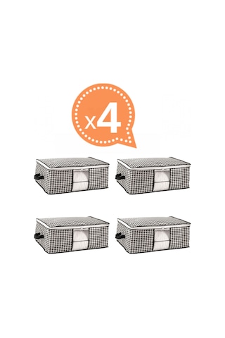 Baza Altı Uyumlu 4 Adet Lüks Pencereli Dolap Hurcu 64x45x22 Cm Siyah