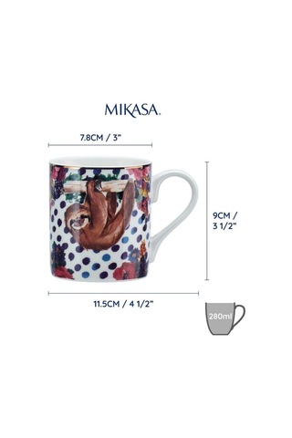 Mikasa Wild At Heart Fine China 280 Ml Kupa Tembel Hayvan Kırmızı