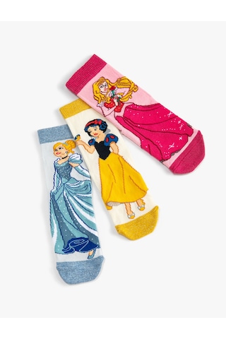Koton Disney Prenses Çorap Lisanslı 3'lü Multıcolor 4wkg80019aa Mavi