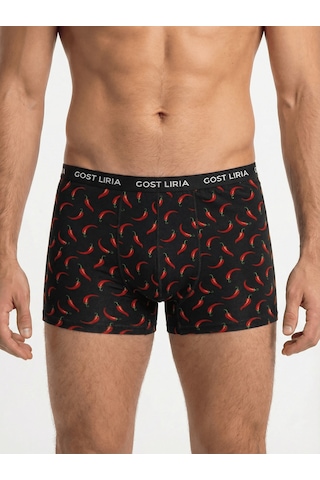 Gost Liria - Pepper Desenli Erkek Boxer Siyah