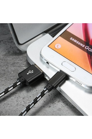 Pazly Usb Type-c Şarj Ve Veri Kablosu, Samsung Uyumlu Huawei İçin, Yedek Naylon Örgülü Kablo