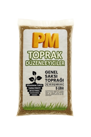 Genel Saksı Toprağı İç Ve Dış Mekan Bitkileri İçin Doğal, Organik Karışım 5 Litre